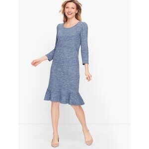 NWT Talbot's Terry Flounce Hem Heathered Shift Dress Womens Large New